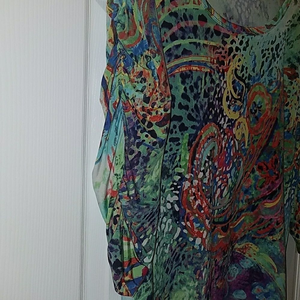 Erin London printed top Sz L NWOT. - Picture 3 of 5